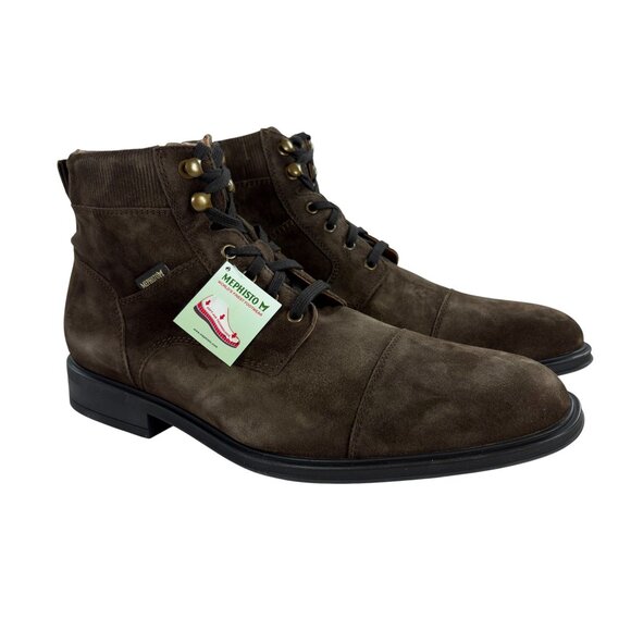 Mephisto KOLBY Ankle Boots Mens Size 13 SOFT-AIR Suede Side Zip Dark Brown main image 2